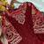 Maroon viscose velvet cording sequence embroidery work suit with dupatta