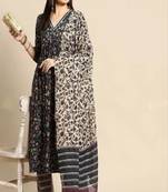 Women's floral printed kurta set with chanderi dupatta