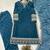 Sea blue velvet sequence embroidery work kurta & bottom with dupatta
