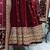 Wine viscose velvet sequence embroidery work gown dupatta with belt
