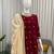 Maroon viscose velvet intricate thread & sequence with peral work top plazzo with dupatta