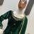 Green velvet sequence embroidery work kurta & bottom with dupatta