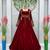 Maroon velvet thread with sequence work gown with koti