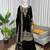 Black viscose velvet cording sequence with moti work top bottom with dupatta