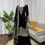 Black viscose velvet cording sequence with moti work top bottom with dupatta