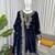 Blye viscose velvet cording sequence with moti work top bottom with dupatta
