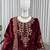 Maroon viscose velvet cording sequence with moti work top bottom with dupatta