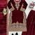 Maroon viscose velvet cording sequence with moti work top bottom with dupatta