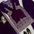 Purple viscose velvet cording sequence with moti work top bottom with dupatta