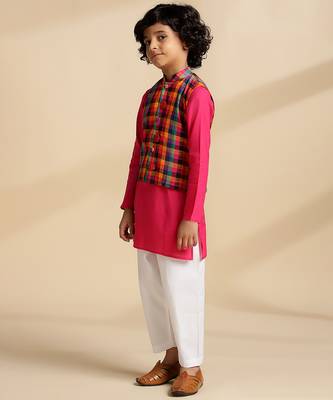 Multicolor printed cotton nehru jacket 3