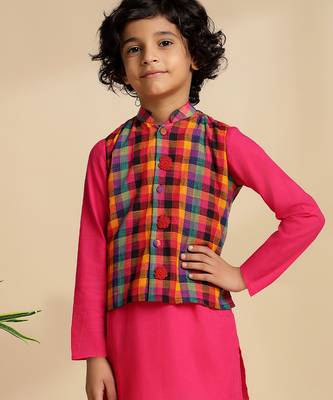 Multicolor printed cotton nehru jacket 5