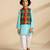 Multicolor printed cotton nehru jacket set