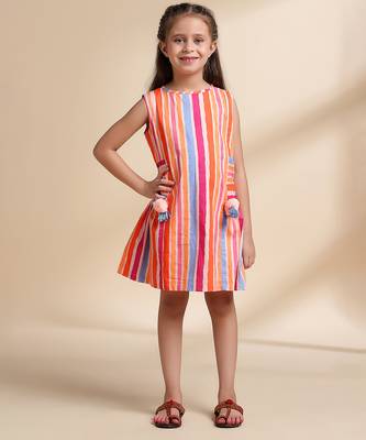 Multicolor printed cotton frock 1