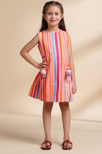 Multicolor printed cotton frock