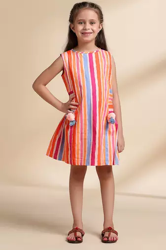 Multicolor printed cotton frock