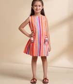 Multicolor printed cotton frock