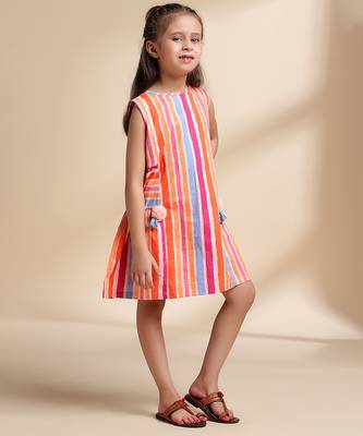 Multicolor printed cotton frock 3