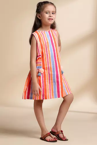 Multicolor printed cotton frock
