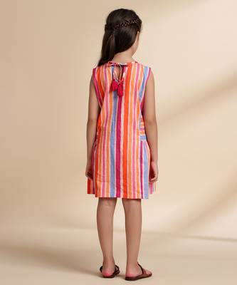 Multicolor printed cotton frock 4