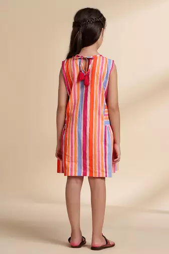 Multicolor printed cotton frock
