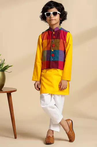 Multicolor printed cotton nehru jacket