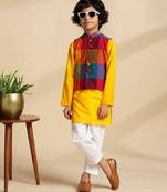 Multicolor printed cotton nehru jacket