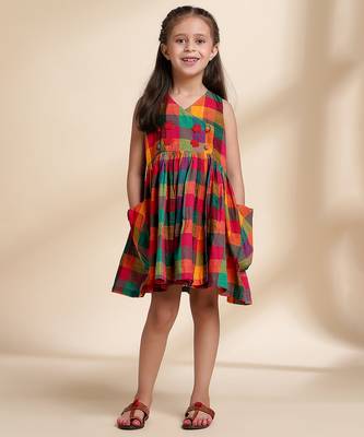 Multicolor printed cotton frock 1