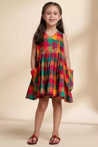 Multicolor printed cotton frock