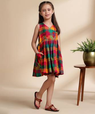 Multicolor printed cotton frock 2