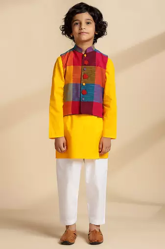 Multicolor printed cotton nehru jacket