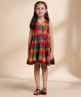 Multicolor printed cotton frock 3