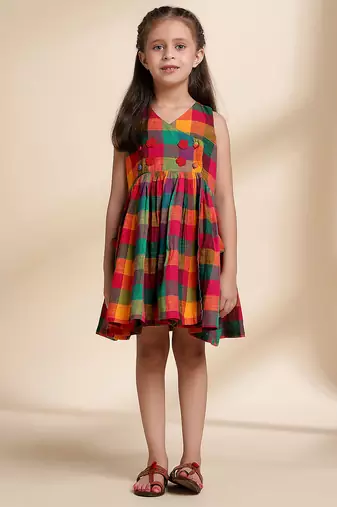 Multicolor printed cotton frock