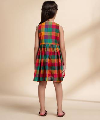 Multicolor printed cotton frock 5
