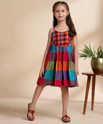 Multicolor printed cotton frock 1
