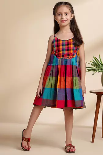 Multicolor printed cotton frock