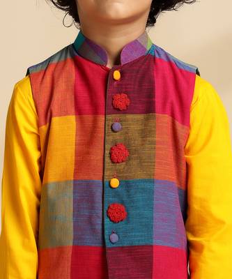Multicolor printed cotton nehru jacket 5