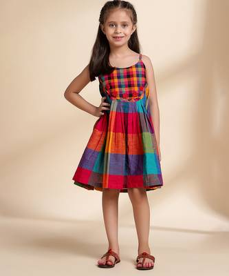 Multicolor printed cotton frock 2