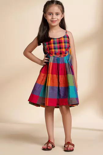 Multicolor printed cotton frock