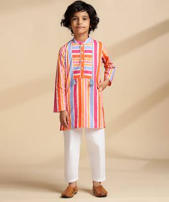 Multicolor printed cotton kurta set 1