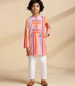 Multicolor printed cotton kurta set