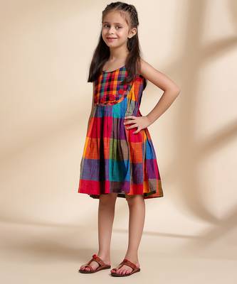 Multicolor printed cotton frock 3