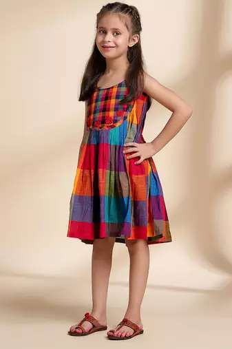 Multicolor printed cotton frock