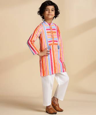 Multicolor printed cotton kurta set 3