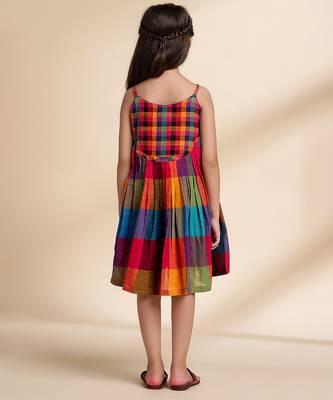 Multicolor printed cotton frock 4