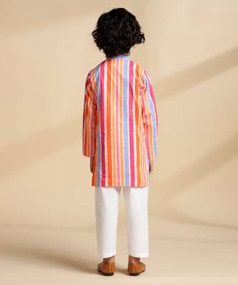 Multicolor printed cotton kurta set 4