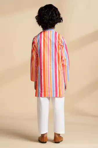 Multicolor printed cotton kurta set