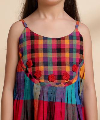 Multicolor printed cotton frock 5