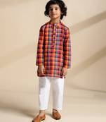 Multicolor printed cotton kurta set