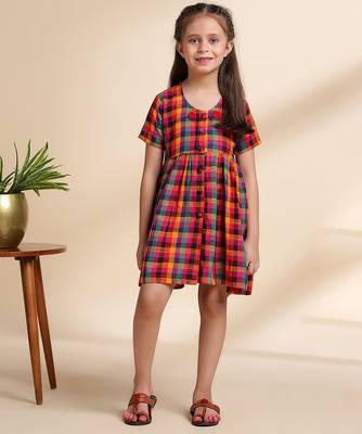 Multicolor printed cotton frock 1