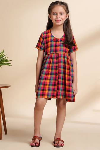 Multicolor printed cotton frock